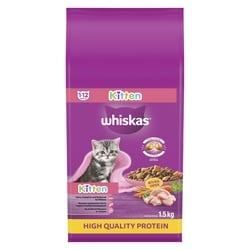 Whiskas Dry Kitten Food With Chicken For Cats 1-12 Months 1.5 kg, $0.80/100g