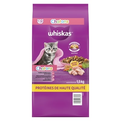 Nourriture sèche pour chatons avec poulet véritable pour les chatons de 1&nbsp;à 12&nbsp;mois