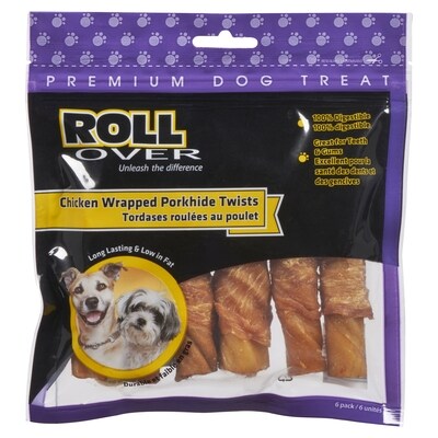Rollover Dog treat tordases roulées au poulet 6 ea, 1,58 $/1ch