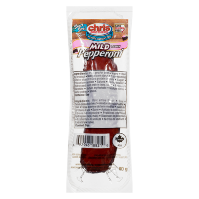 Chris Brothers Pepperoni Mild Snack Size 80 g, $3.49/100g