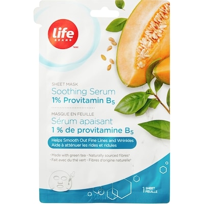 Life Masque en feuille au sérum apaisant à 1 % de provitamine B5 1 ea, 4,00 $/1ch