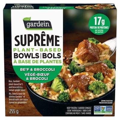Gardein Suprême bols à base de plantes végé-bœuf & brocoli 255 g, 3,13 $/100g