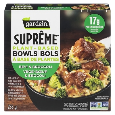 Gardein Suprême bols à base de plantes végé-bœuf & brocoli 255 g, 3,13 $/100g
