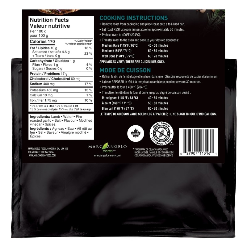 Leg Of Lamb Roast Seasoned