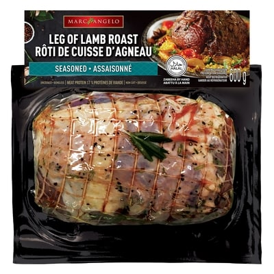 Marc Angelo Rôti de gigot d’agneau assaisonné 600 g, 4,17 $/100g