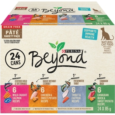 Purina Beyond Grain Free Pâté Variety Pack 4 Flavours, Wet Cat Food 2.04 kg, $1.10/100g