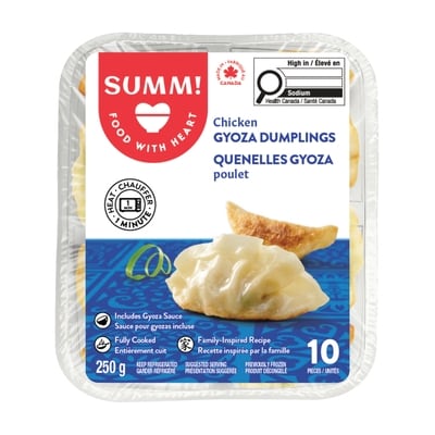 Sum-m Quenelles gyoza au poulet au sésame et au gingembre 250 g, 3,12 $/100g