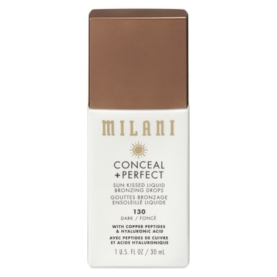 Milani Conceal + Perfect Sun Kissed Liquid Bronzing Drops 130 Dark 1 ea, $25.99/1ea