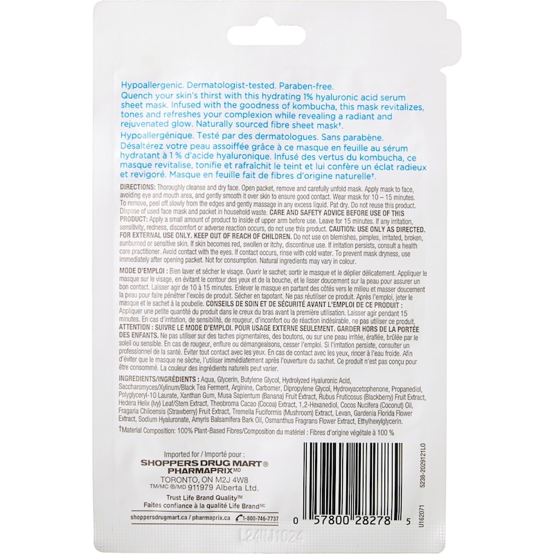 1% Hyaluronic Acid Hydrating Serum Sheet Mask