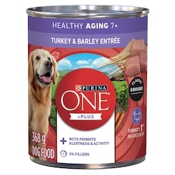 Purina ONE +Plus Wet Dog Food Healthy Aging 7+ Turkey & Barley Entrée 368 g, $0.95/100g
