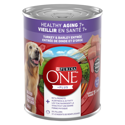 Purina ONE +Plus Healthy Aging 7+ Turkey & Barley Entrée Dog Food 368 g, $0.81/100g