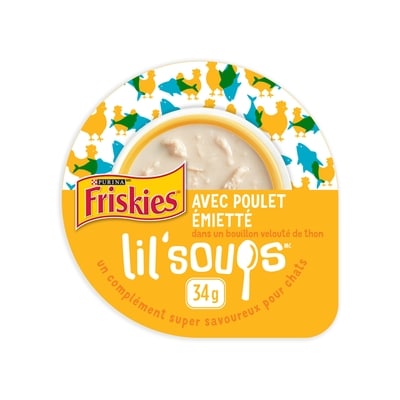 Purina Friskies lil' soups poulet émietté, complément pour chats 34 g, 5,85 $/100g