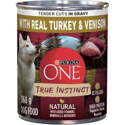 Purina ONE True Instinct Tender Cuts in Gravy Turkey & Venison, Wet Dog Food 368 g, $0.95/100g
