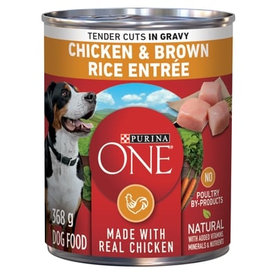 Purina ONE Tender Cuts in Gravy Wet Dog Food Chicken & Brown Rice Entrée 368 g, $0.95/100g