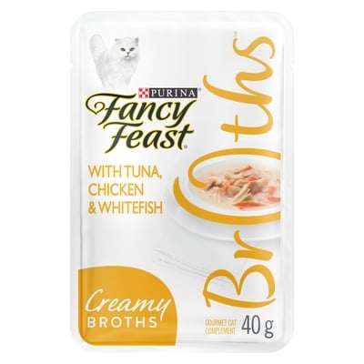 Purina Fancy Feast Creamy Broths With Tuna, Chicken & Whitefish 40 g, $3.48/100g