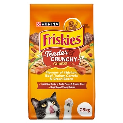Purina Friskies Dry Cat Food Tender Crunchy Combo 7.5 kg, $0.48/100g