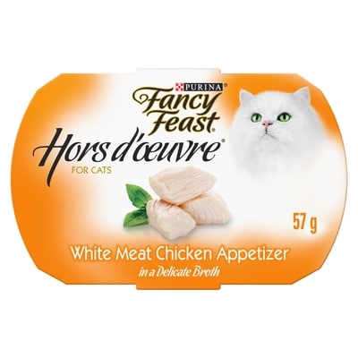 Purina Fancy Feast Hors d'Oeuvre Cat Treats White Meat Chicken Appetizer 57 g, $4.02/100g