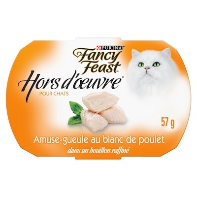 Purina Fancy Feast hors d'œuvre gâteries pour chats amuse-gueule au blanc de poulet 57 g, 4,02 $/100g