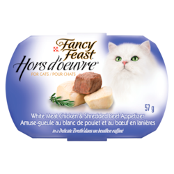 Fancy Feast Hors d'oeuvre for Cat, White Meat Chicken & Shredded Beef Appetizer