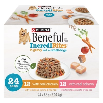 Purina Beneful IncrediBites Dog Food with Chicken & Salmon 24-Can 2.04 kg, $1.47/100g