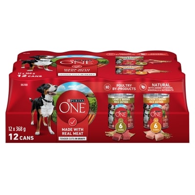 Purina ONE Dog Food Tender Cuts in Gravy with Meat & Poultry 12-Can 4.52 kg, $0.84/100g