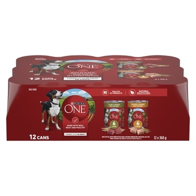 Purina ONE Dog Food Tender Cuts in Gravy with Meat & Poultry 12-Can 4.52 kg, $0.84/100g