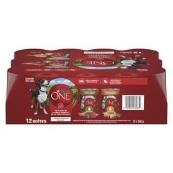 Purina ONE Nourriture pour chiens morceaux tendres en sauce avec viande et poulet 12 canettes 4.52 kg, 0,84 $/100g