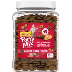 Friskies Party Mix Mixed Grill Crunch with Real Chicken, Cat Treats