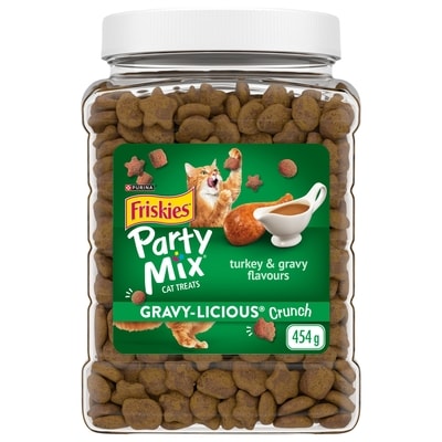 Purina Friskies Party Mix Gravy-licious Crunch Turkey & Gravy, Cat Treats 454 g, $2.42/100g
