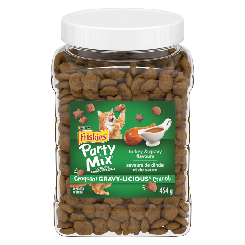 Friskies Party Mix Gravy-licious Crunch Turkey & Gravy, Cat Treats