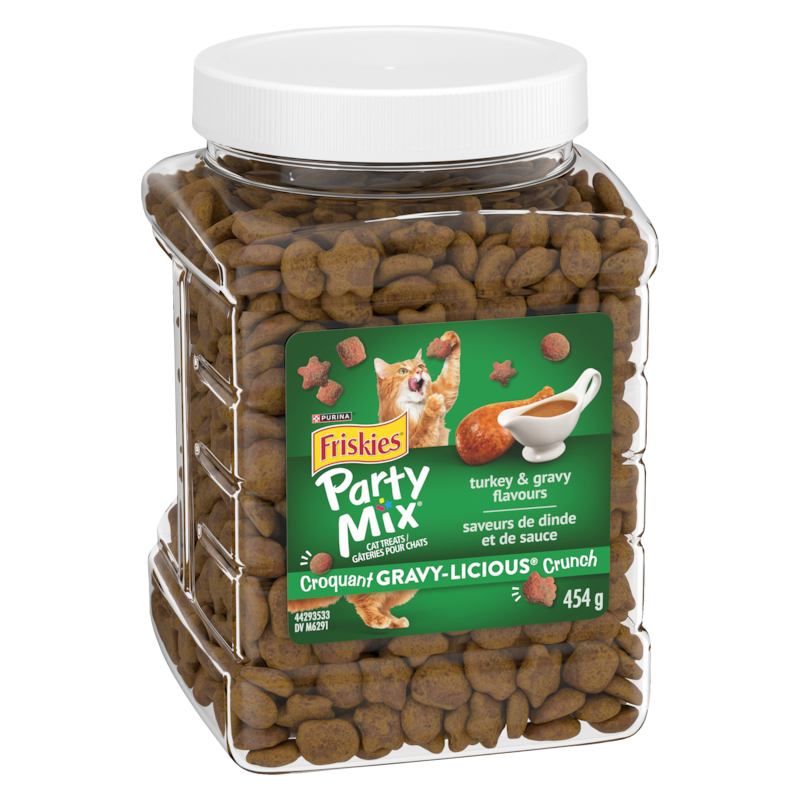 Friskies Party Mix Gravy-licious Crunch Turkey & Gravy, Cat Treats