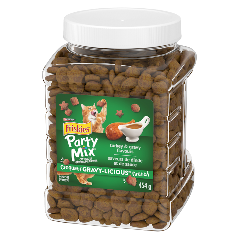 Friskies Party Mix Gravy-licious Crunch Turkey & Gravy, Cat Treats