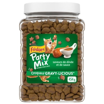 Purina Friskies party mix gâteries pour chats croquant gravy-licious dinde et sauce 454 g, 1,54 $/100g