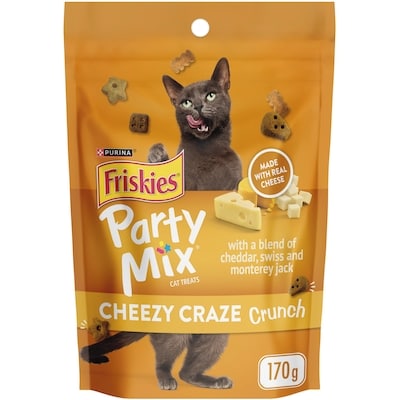 Purina Friskies Party Mix Cheezy Craze Crunch with Real Cheese, Cat Treats 170 g, $1.76/100g