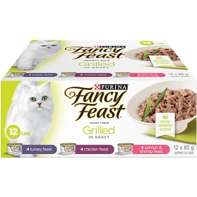 Purina Fancy Feast Grilled in Gravy Variety Pack Poultry & Seafood, Wet Cat Food 1.02 kg, $1.16/100g