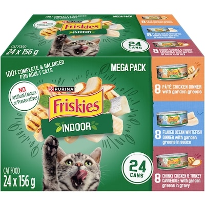 Purina Friskies Indoor Assorted Variety Pack, Wet Cat Food 3.74 kg, $0.59/100g