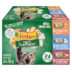 Purina Friskies chats d'intérieur nourriture humide pour chats emballage assorti varié 3.74 kg, 0,64 $/100g