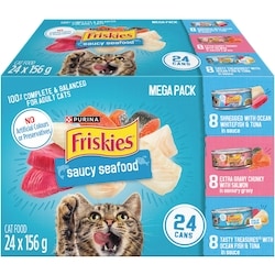 Purina Friskies Saucy Seafood Variety Pack, Wet Cat Food 3.74 kg, $0.75/100g