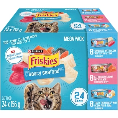 Purina Friskies Saucy Seafood Variety Pack, Wet Cat Food 3.74 kg, $0.59/100g
