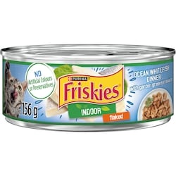 Purina Friskies Indoor in Sauce Flaked Whitefish Dinner with Garden Greens, Wet Cat Food 156 g, $0.76/100g