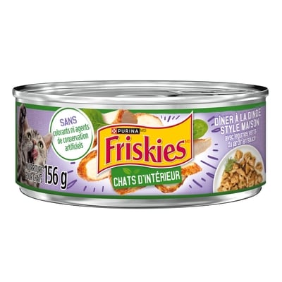 Purina Friskies en sauce pour chats d'intérieur dîner à la dinde style maison avec légumes verts du jardin, nourriture humide pour chats 156 g, 0,83 $/100g