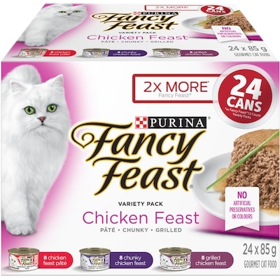 Purina Fancy Feast Chicken Feast Variety Pack, Wet Cat Food 2.04 kg, $1.03/100g