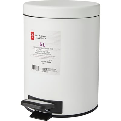 President's Choice 5 L Stainless Steel Step Bin 1 ea, $20.00/1ea