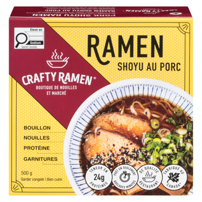 Crafty Ramen Ramen Shoyu au porc 500 g, 1,80 $/100g
