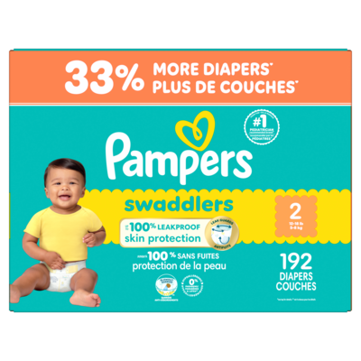 Pampers Swaddlers Diapers, Size 2, 192 Count 192 ea, $0.28/1ea