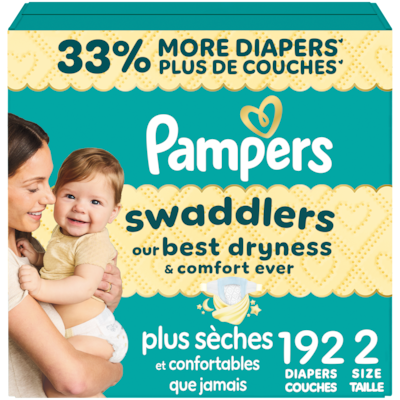 Pampers Swaddlers Diapers, Size 2, 192 Count 192 ea, $0.28/1ea