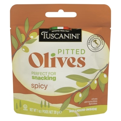 Tuscanini Olives dénoyautées épicées 30 g, 6,67 $/100g