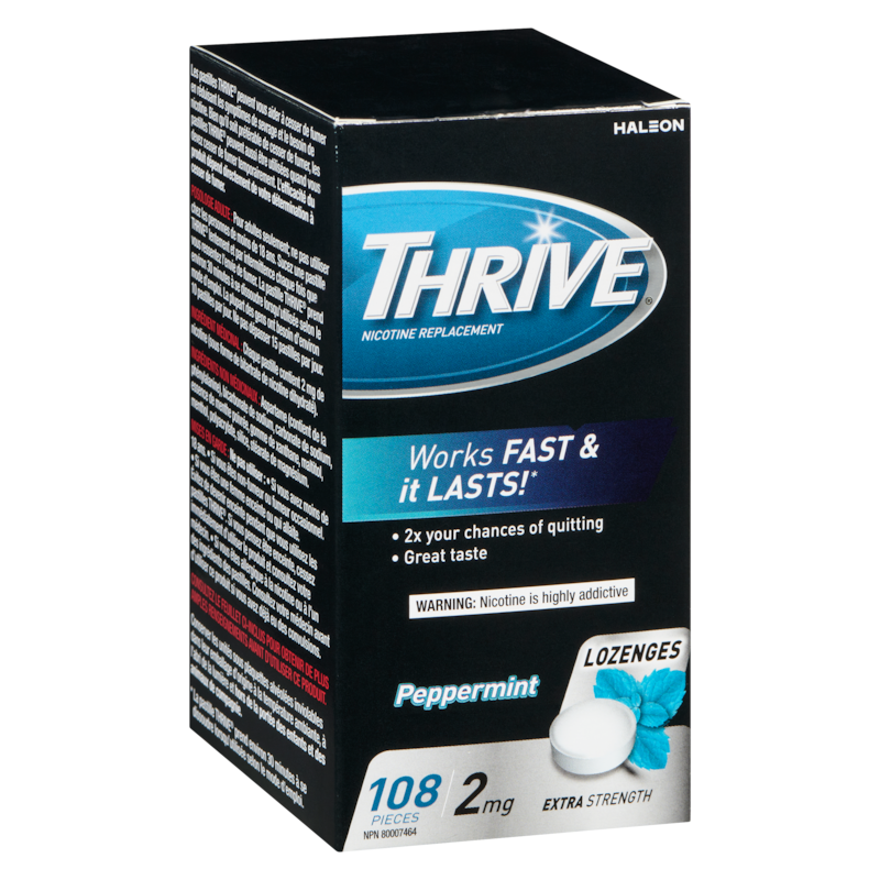 Lozenges Nicotine Replacement Peppermint Chill Extra Strength 2 Mg