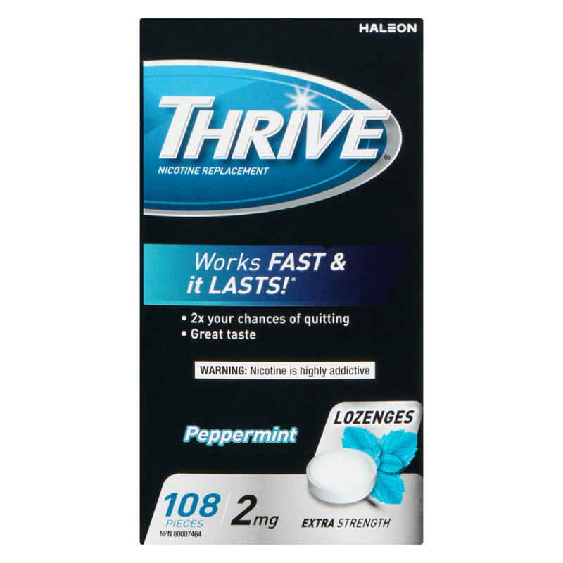 Lozenges Nicotine Replacement Peppermint Chill Extra Strength 2 Mg