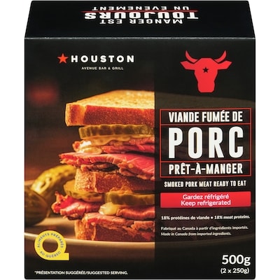 Houston Avenue Bar & Grill Smoked Meat, Pork 2x250.0 g, $3.00/100g